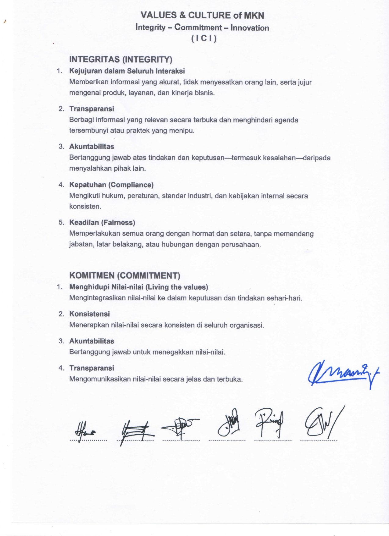 Values & Culture LSP MKN: Integritas, Commitment, dan Inovasi sebagai Fondasi Layanan Sertifikasi Kompetensi